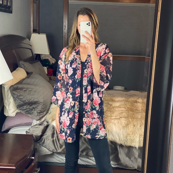 Moe & Arrow Flower Open Sheer Cardigan, Small - Picture 2 of 15